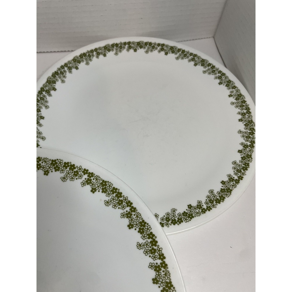 Vintage Corelle Spring Blossom Crazy Daisy Dinner  Plates 10" Green Lot Of 3 - Picture 4 of 7